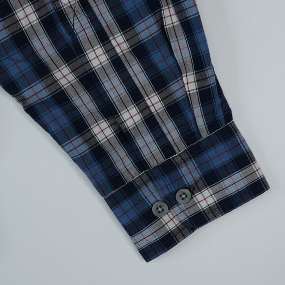 Wolverine Shirt Mens Large Blue Plaid Long Sleeve Button Down Cotton Blend - Picture 7 of 10